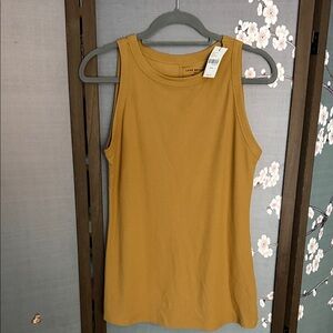 Lane Bryant Golden Ribbed Tank Top